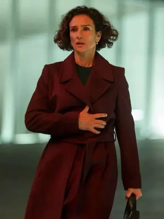 Indira Varma Coat Maroon