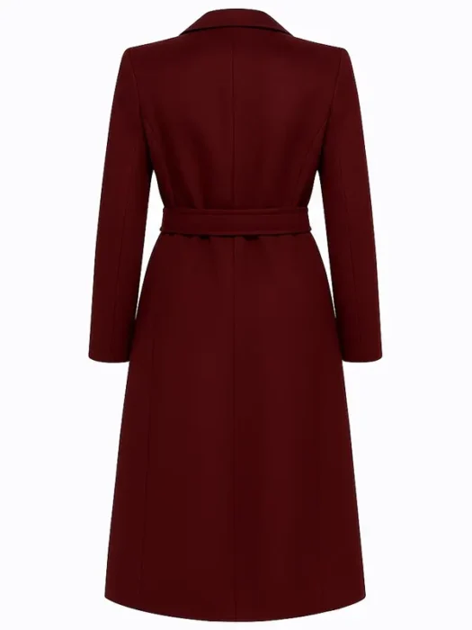 Indira Varma Maroon Coat Back