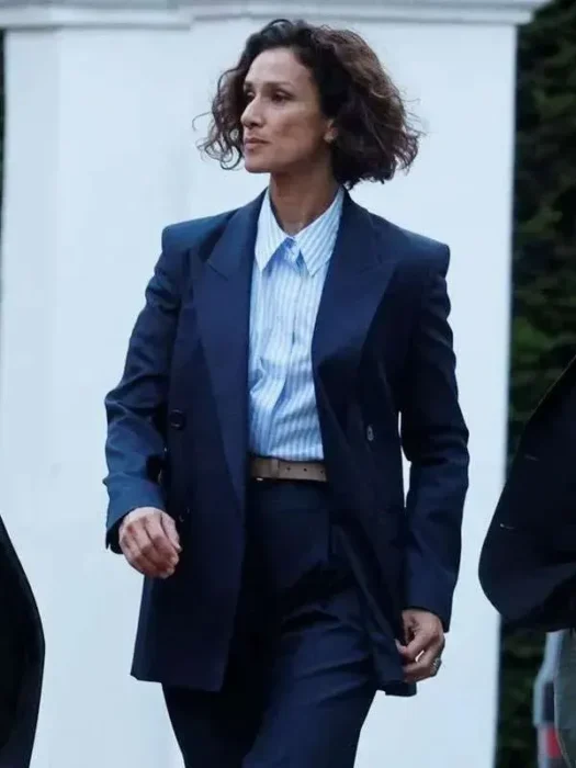 Indira Varma Navy Blazer