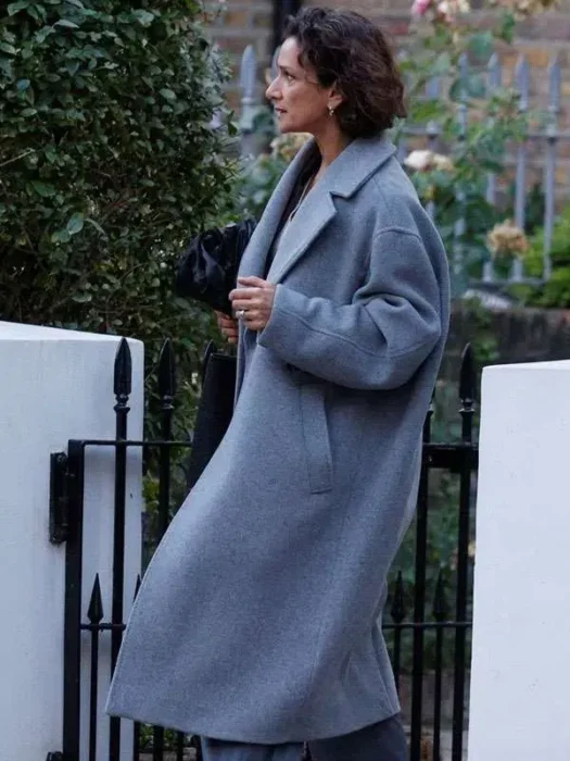 Indira Varma Trench Grey Coat