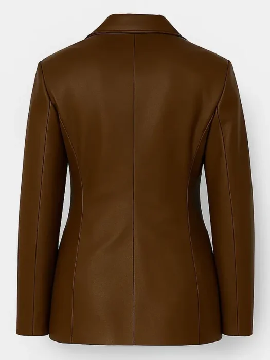 Isabel May Scream 7 Brown Leather Blazer Back