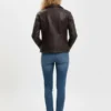 Ivy Brown Faux Leather Jacket Back