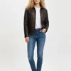 Ivy Cherry Choc Faux Leather Jacket