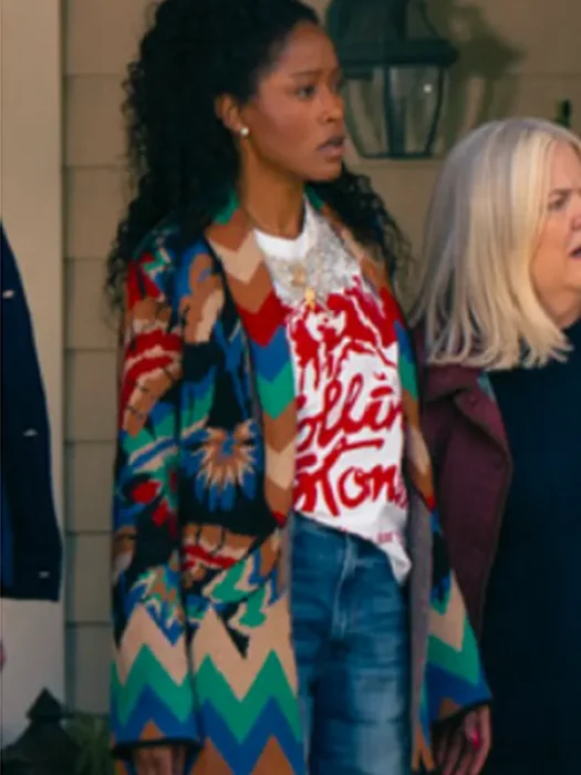 Keke Palmer The Burbs Multicolor Chevron Cardigan