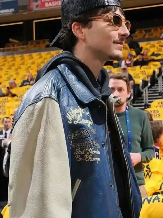 Knicks NBA Game Timothee Chalamet Leather Jacket