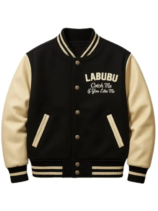 LABUBU Black Satin Bomber Jacket