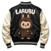 LABUBU Black and Cream Satin Bomber Jacket Back