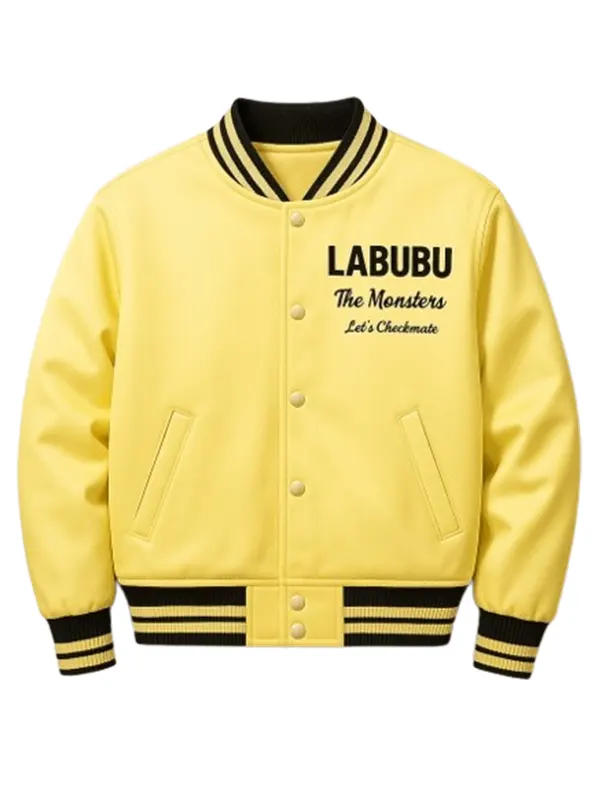 LABUBU Yellow Satin Bomber Jacket