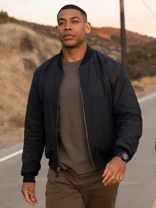 Lanterns 2026 Aaron Pierre Black Bomber Jacket
