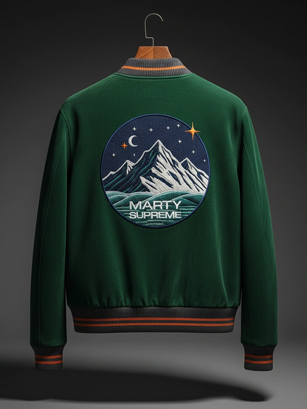Marty Supreme Bomber Green Jacket Back