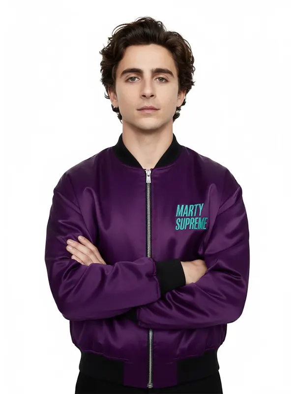 Marty Supreme Timothee Bomber Purple Jacket