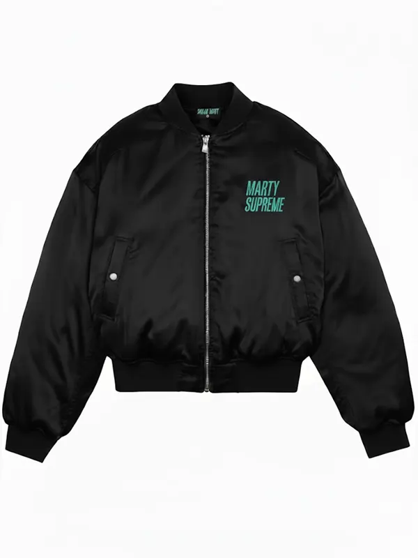 Marty-Supreme Timothée Chalamet Black Bomber Jacket Front