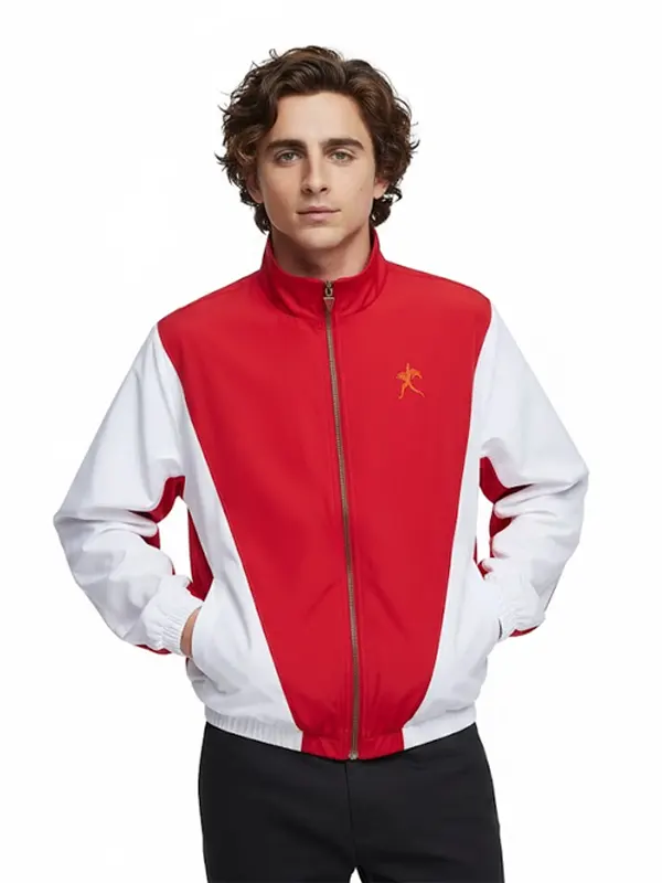 Marty Supreme Timothee Red And White Track Jacket