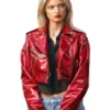Maybelline Elle Quist Red Patent Cropped Jacket