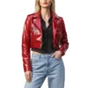 Maybelline Elle Quist Red Patent Leather Jacket