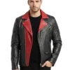 Mens Asymmetrical Black Leather Jacket