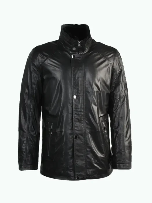 Mens Black Lambskin and Sheepskin Jacket