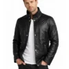 Mens Black Sheepskin Leather Jacket