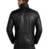 Mens Black Sheepskin Leather Jacket Back