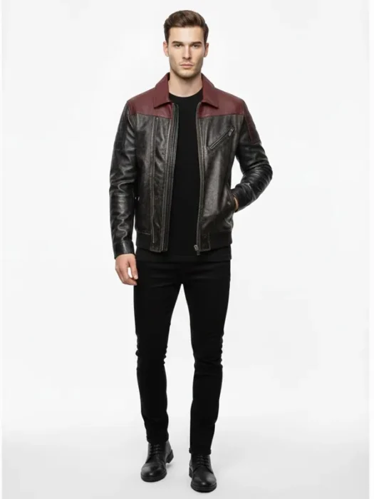 Mens Distressed Black Jacket