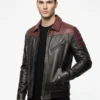Mens Distressed Black Leather Jacket