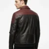Mens Distressed Black Leather Jacket Back