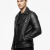Mens Motorcycle Genuine Black Jacket