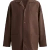 Mens Silk Cotton Moleskin Brown Jacket