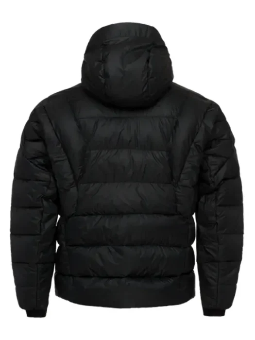Mens Tilicho Hooded Puffer Jacket Black Back