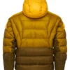 Mens Tilicho Hooded Puffer Jacket Yellow Back