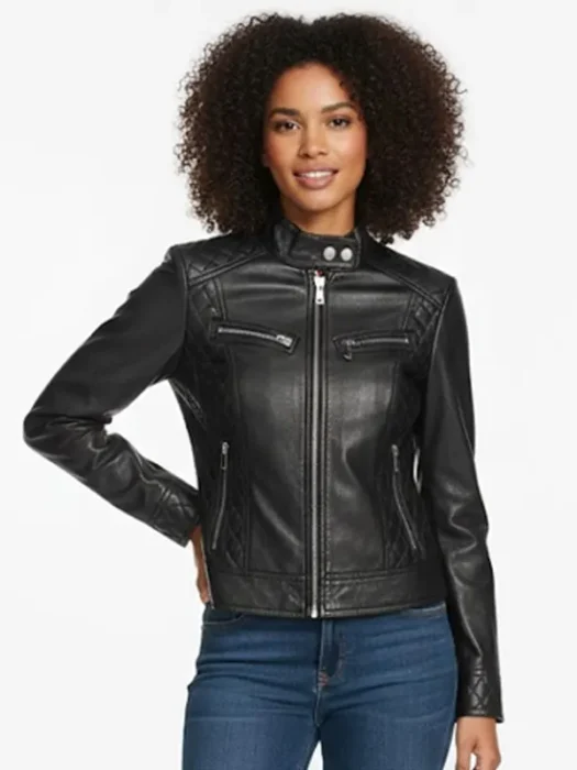 Mikel Leather Racer Jacket