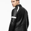 Motorcycle Black Leather Jacket Back