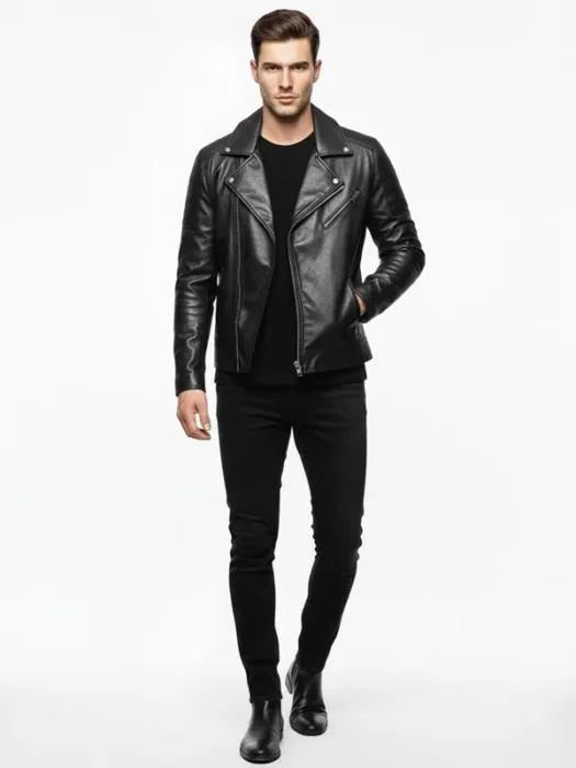 Motorcycle Genuine Black Leather Jacket