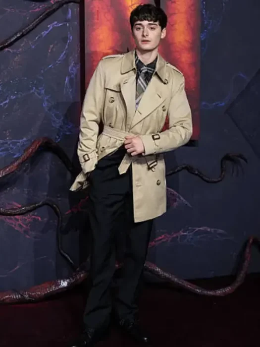 Noah Schnapp Stranger Things Premiere Beige Trench Coat