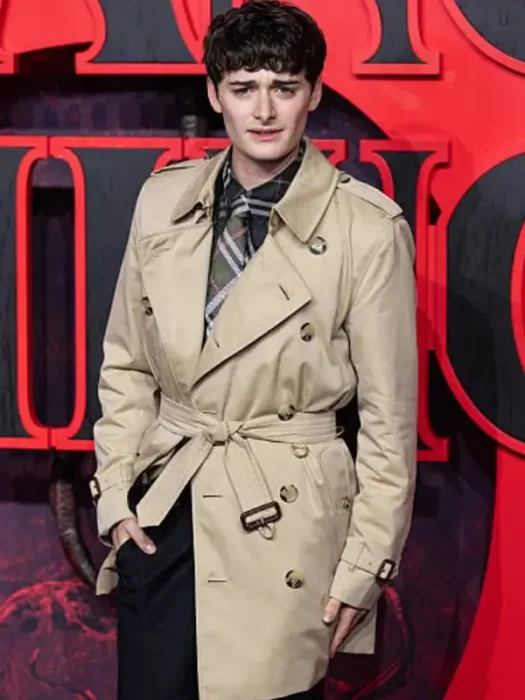 Noah Schnapp Stranger Things Premiere Trench Beige Coat