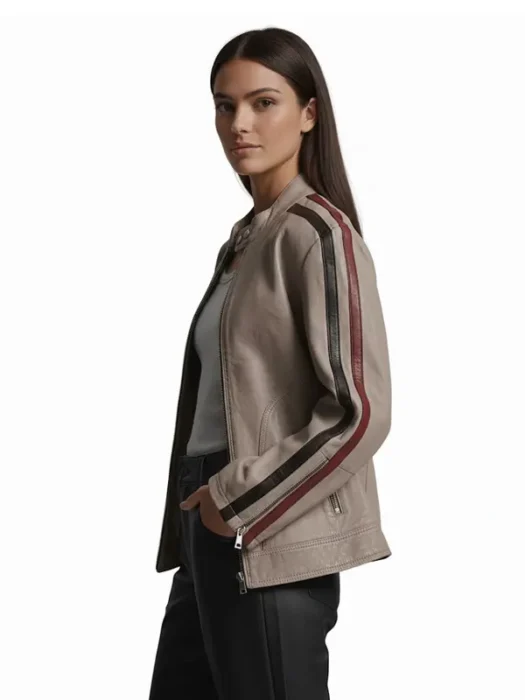 Nova Striped Letterman Racer Jacket