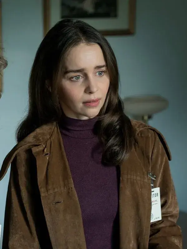 Ponies Emilia Clarke Suede Leather Coat