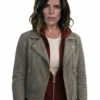 Scream 2026 Sidney Prescott Suede Grey Jacket