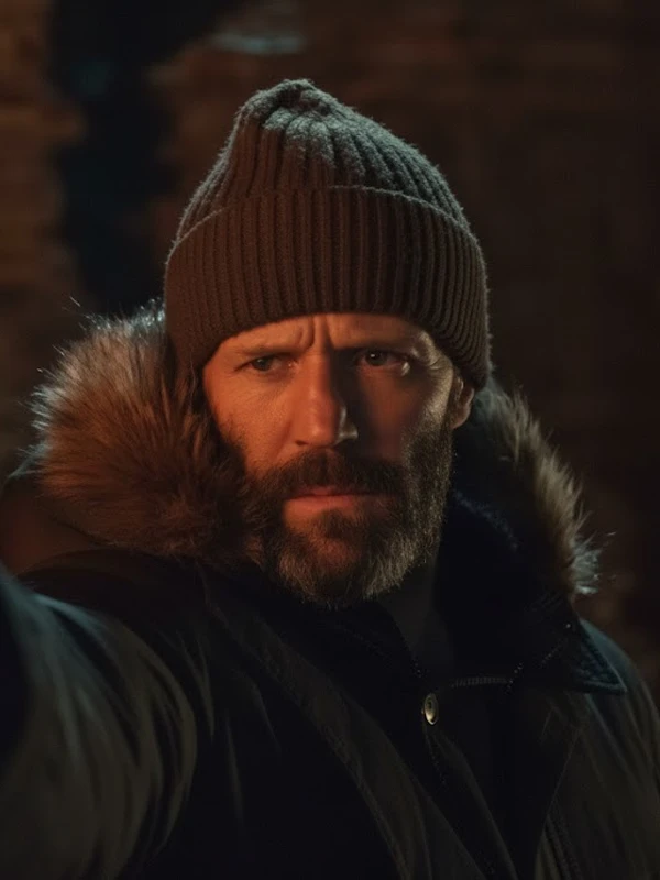 Shelter 2026 Jason Statham Hooded Fur Coat
