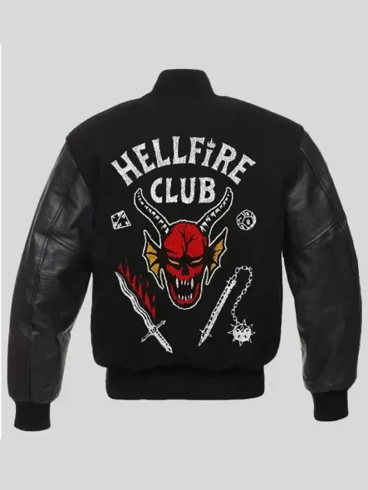 Stranger Things Hellfire Club Varsity Jacket Back