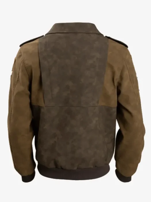 Stranger Things Steve Harrington Brown Leather Jacket Back