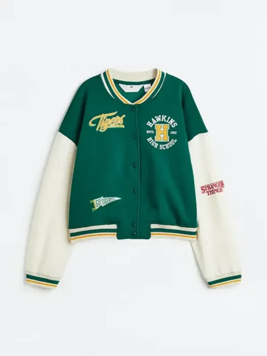 Stranger Things Women’s Hawkins Baseball Tiger Varsity Jacket
