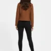 Studded Brown Suede Cropped Jacket Back