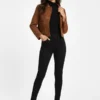 Studded Brown Suede Cropped Jacket Hamilton