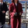 The Beauty Rebecca Hall Maroon Coat