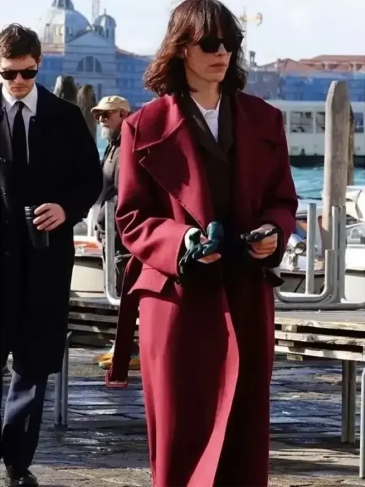 The Beauty Rebecca Hall Maroon Coat
