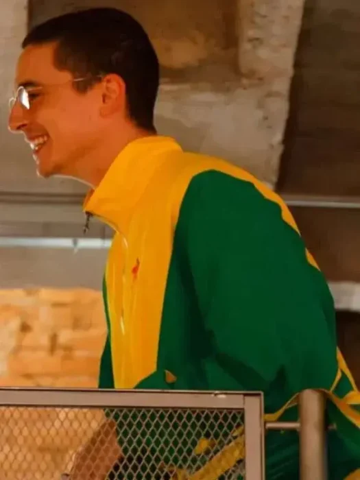 Timothée Chalame Yellow and Green Marty Supreme Jacket