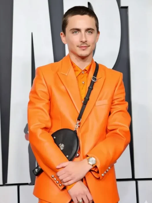 Timothée Chalamet A24’s Marty Supreme Leather Blazer