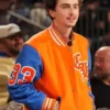 Timothee Chalamet Blue and Orange Varsity Jacket