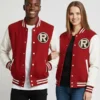 Unisex Robin Red & White Varsity Jacket